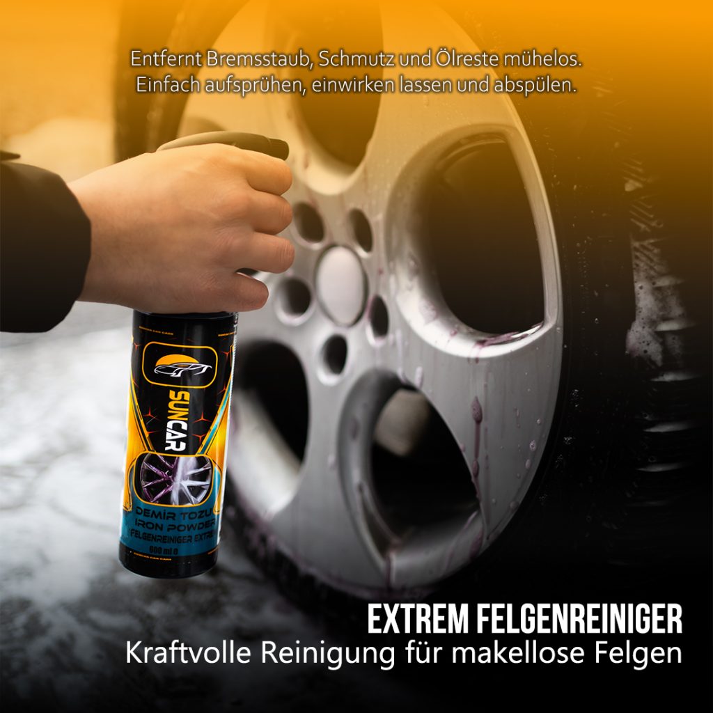 Der SunCar Felgenreiniger Extrem ist die perfekte Lösung für alle, die ihre Felgen gründlich und schonend reinigen möchten.