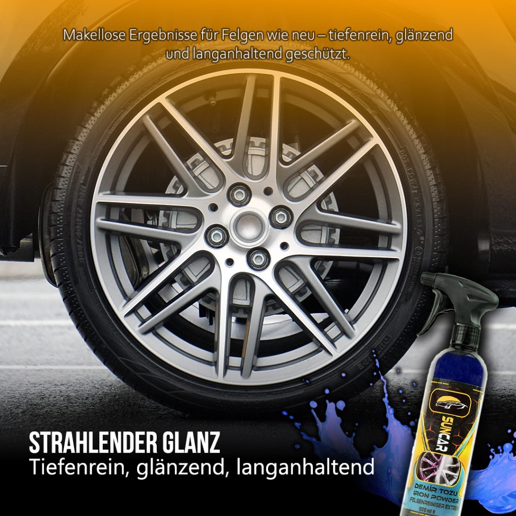 Der SunCar Felgenreiniger Extrem ist die perfekte Lösung für alle, die ihre Felgen gründlich und schonend reinigen möchten.