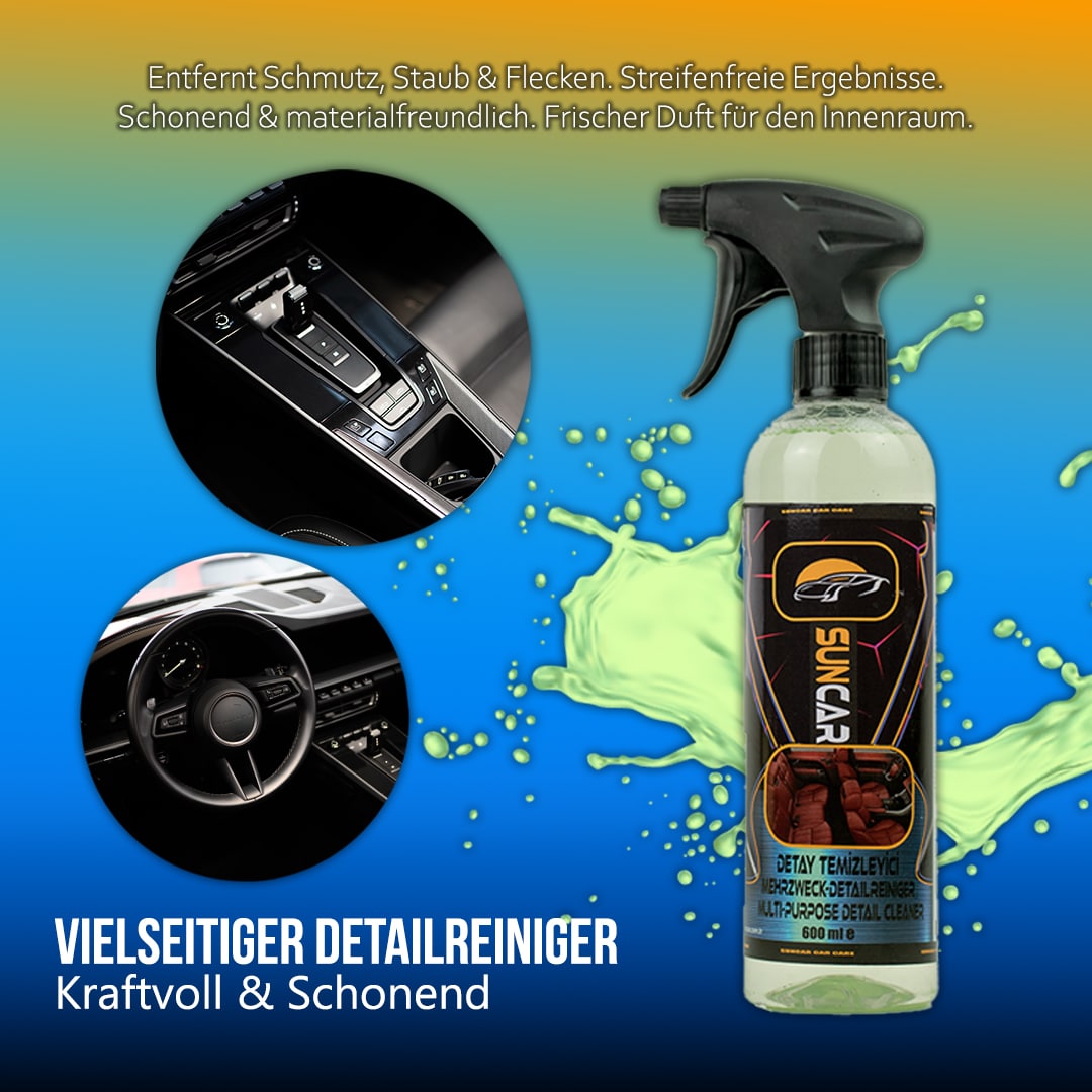 SunCar Mehrzweck Detailreiniger 2 Der SunCar Schnellpflege Detailreiniger bietet eine praktische und effektive Lösung für eine schnelle und gründliche Reinigung Ihres Fahrzeugs.