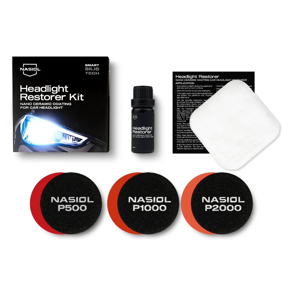 Nasiol - Headlight Restoration Kit - Scheinwerfer Aufbereitungs Set 3 Nasiol - Headlight Restoration Kit - Scheinwerfer Aufbereitungs Set